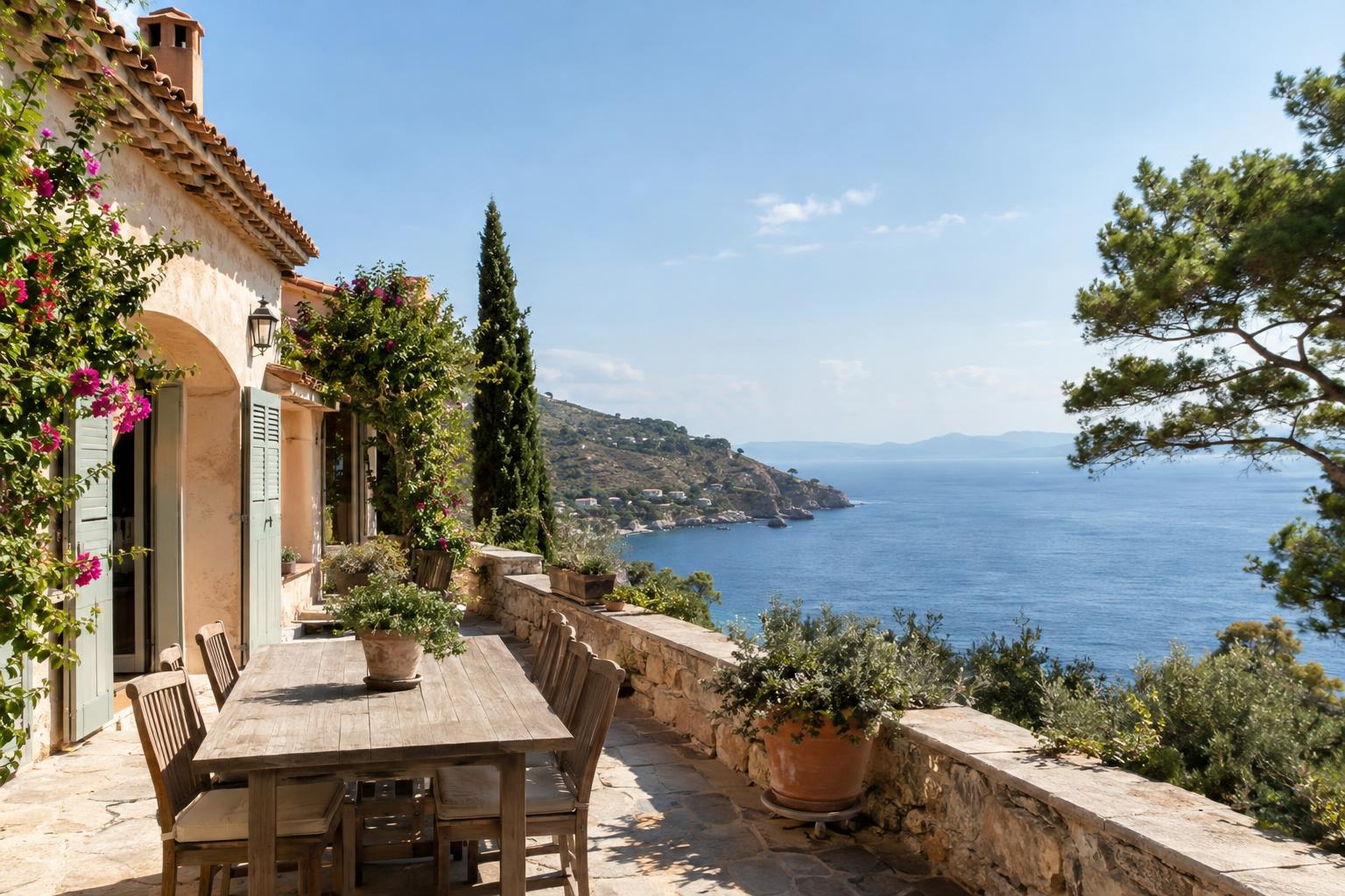 Villa mediterránea con vistas al mar