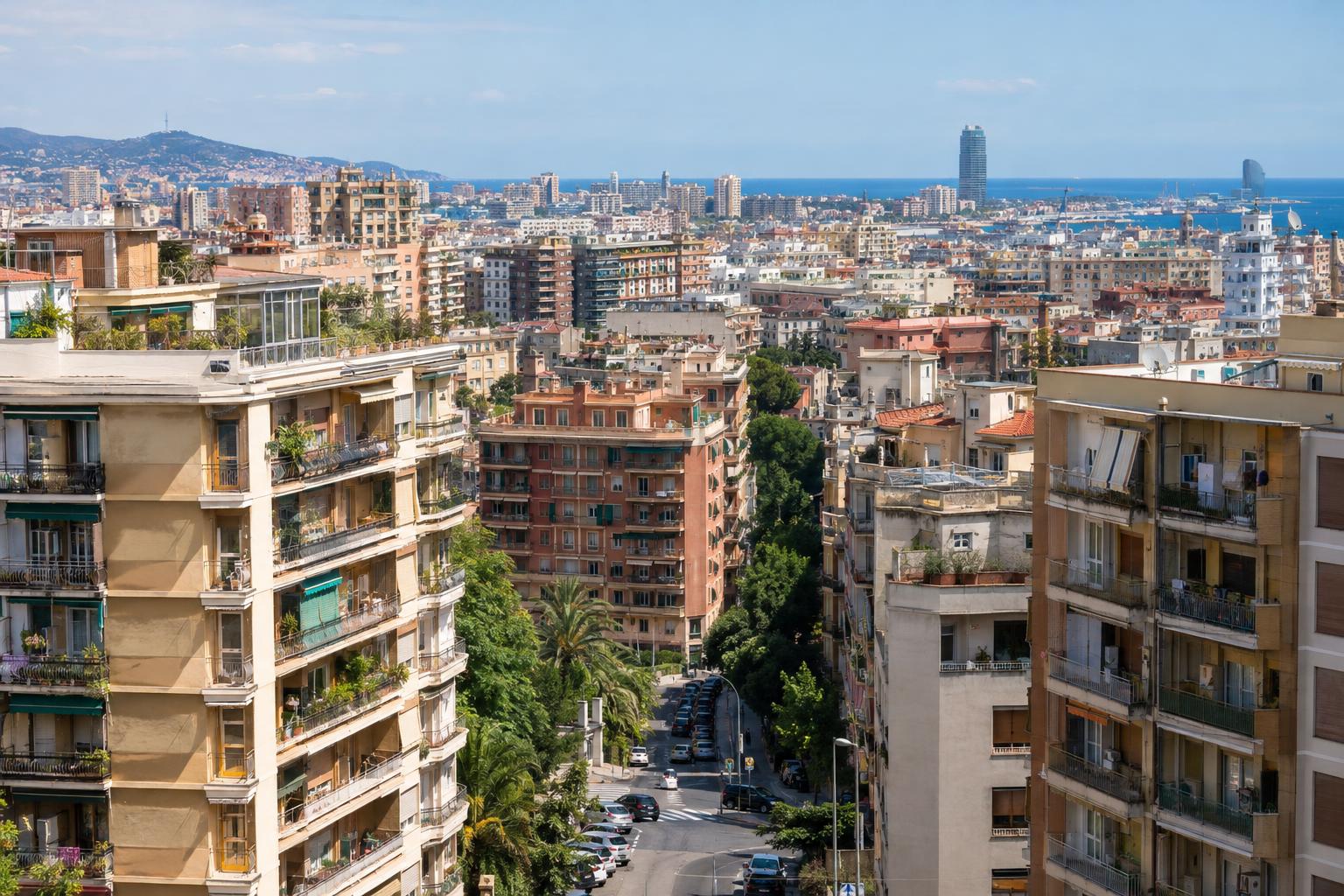 Vista de edificios de apartamentos en una ciudad